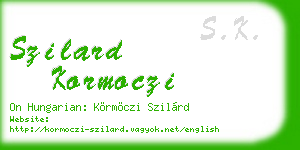 szilard kormoczi business card