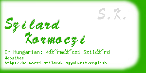 szilard kormoczi business card